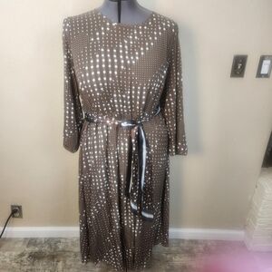 BloomChic Brown and White Polka Dot Dress Size 22/24 (5359)